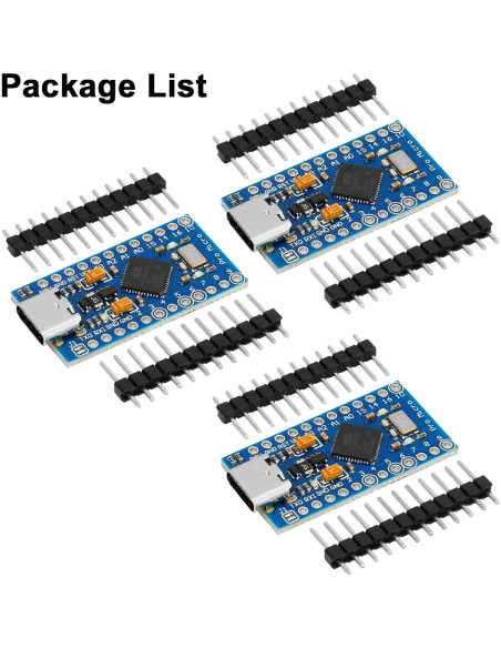 Paquete de 3 Módulos Micro Pro MakerHawk ATmega 32U4 5V 16MHz
