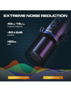 Micrófono Dinámico USB/XLR para Podcast con Soporte de Brazo 2