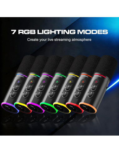 Micrófono Dinámico USB/XLR para Podcast con Soporte de Brazo