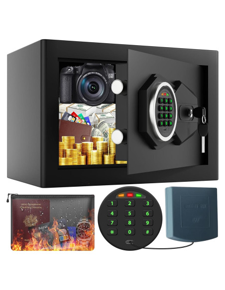 Caja Fuerte Digital GUVELI 0.4 Pies con Alarma y Teclado