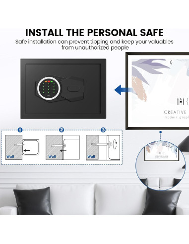 Caja Fuerte Digital GUVELI 0.4 Pies con Alarma y Teclado