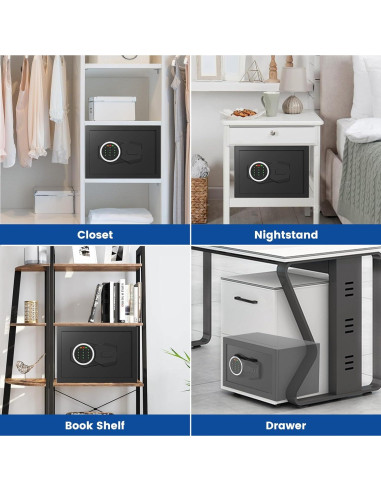 Caja Fuerte Digital GUVELI 0.4 Pies con Alarma y Teclado