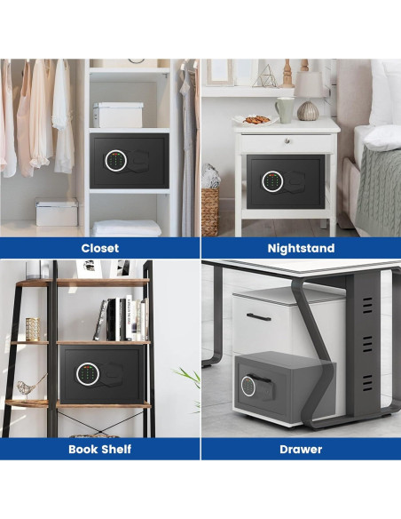 Caja Fuerte Digital GUVELI 0.4 Pies con Alarma y Teclado