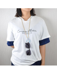 Cadena de Gafas de Sol Acero Inoxidable Dorado 75 cm 2