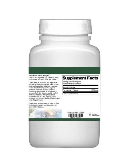Extracto en polvo de repollo TerraVita 28.35 g - Uso medicinal