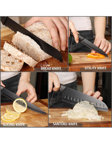 Juego de Cuchillos de Cocina Hecef 15 Piezas Antiadherente