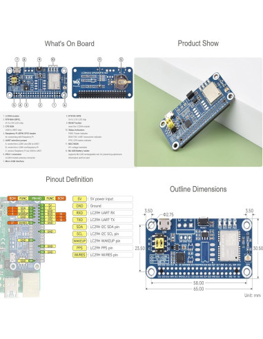 Módulo GPS Doble Banda LC29H XYGStudy para Raspberry Pi RTK