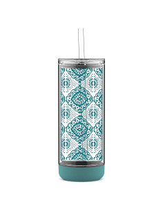 Vaso Térmico Ello Peak Doble Pared 650 ml Teal con Popote