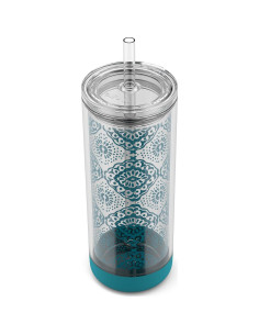Vaso Térmico Ello Peak Doble Pared 650 ml Teal con Popote 2