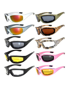 Gafas de sol deportivas UV400 para motocicleta - Paquete 10