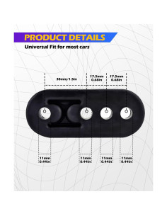 Soportes de Escape de Goma 2PCS Universal 4 Agujeros Ajustables 2