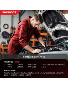 Cremallera de dirección asistida PHOBOOS para Toyota Corolla 2009-2013 2