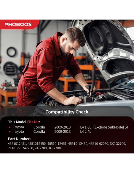 Cremallera de dirección asistida PHOBOOS para Toyota Corolla 2009-2013