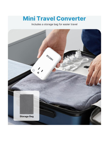 Convertidor de Voltaje VINTAR 220V a 110V 200W para Viajes