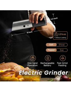 Juego de Molinillos Eléctricos de Sal y Pimienta VEVOK CHEF 2