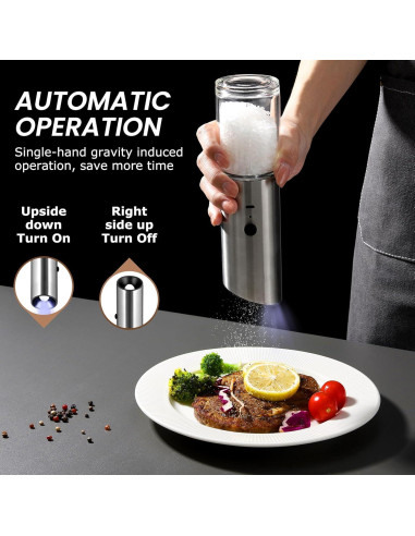 Juego de Molinillos Eléctricos de Sal y Pimienta VEVOK CHEF