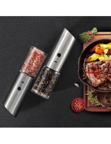 Juego de Molinillos Eléctricos de Sal y Pimienta VEVOK CHEF