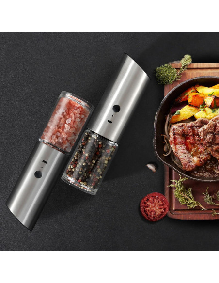 Juego de Molinillos Eléctricos de Sal y Pimienta VEVOK CHEF