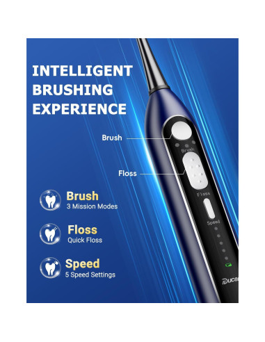Cepillo de Dientes Eléctrico Ducard 3 en 1 con Irrigador 500ml
