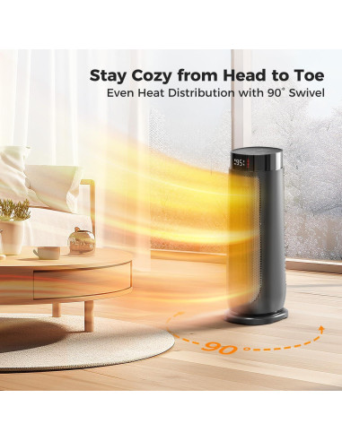 Calentador de espacio BREEZOME 1500W con control remoto y termostato