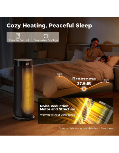 Calentador de espacio BREEZOME 1500W con control remoto y termostato