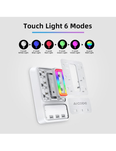 Extensor de Enchufe AICODE 6 Salidas CA y 3 USB 3.2A