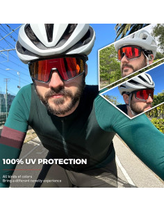 Gafas de Ciclismo Polarizadas KAPVOE con 3 Lentes Intercambiables 2
