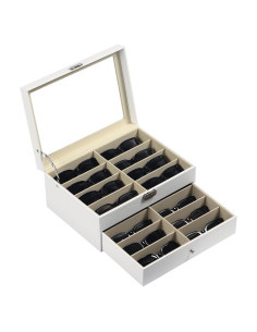 Caja Organizadora AUTOARK para 16 Gafas de Sol Blanca