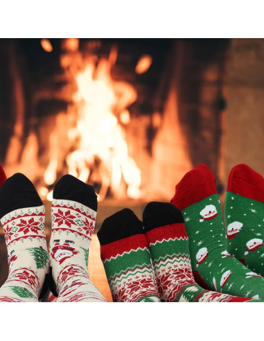 6 Pares de Calcetines de Compresión Navideños Yinder 20-30 mmHg