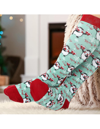 6 Pares de Calcetines de Compresión Navideños Yinder 20-30 mmHg