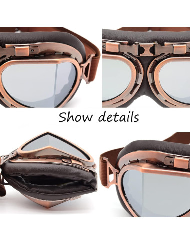 Gafas de piloto vintage Kucehiup UV protección y plegables