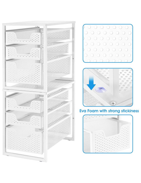 Organizador de Gabinete Bajo Fregadero Simple Trending 3 Niveles Blanco