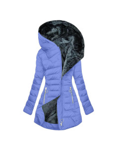 Abrigo de Invierno TANGNADE Mujer 3XL Forrado Sherpa Azul