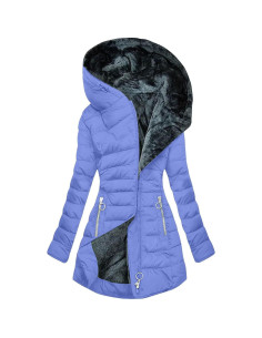 Abrigo de Invierno TANGNADE Mujer 3XL Forrado Sherpa Azul 2