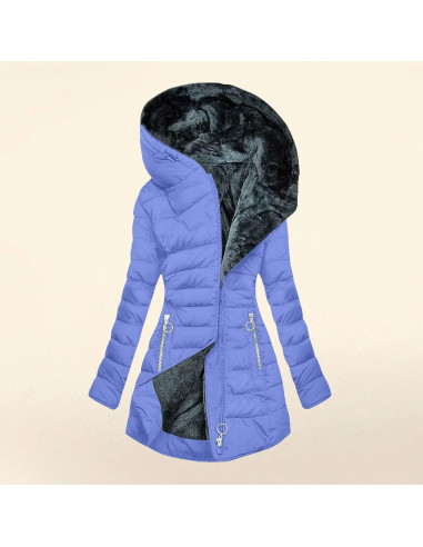 Abrigo de Invierno TANGNADE Mujer 3XL Forrado Sherpa Azul