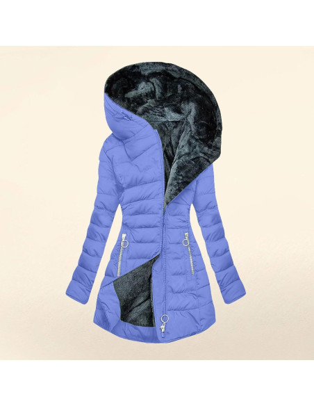 Abrigo de Invierno TANGNADE Mujer 3XL Forrado Sherpa Azul