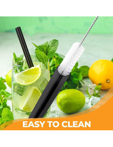 Juego de 6 Popotes Reutilizables Vannise Acero Inoxidable 21.6-26.7 cm