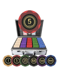 Juego de Póker de Arcilla LOYCHIP - 1000 Fichas y Estuche