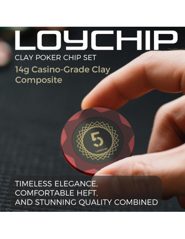 Juego de Póker de Arcilla LOYCHIP - 1000 Fichas y Estuche