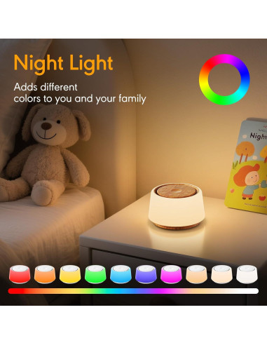 Máquina de Ruido Blanco SMILEBOP B69 con Luz Nocturna 30 Sonidos