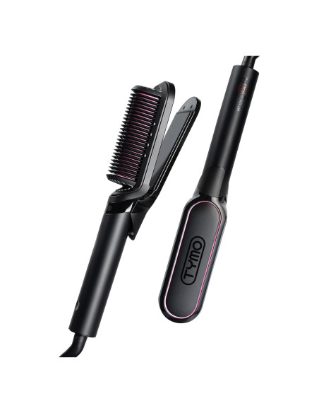 Cepillo Alisador TYMO 2 en 1, 200M Iones, Doble Voltaje, Antifrizz