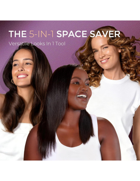 Cepillo Alisador TYMO 2 en 1, 200M Iones, Doble Voltaje, Antifrizz