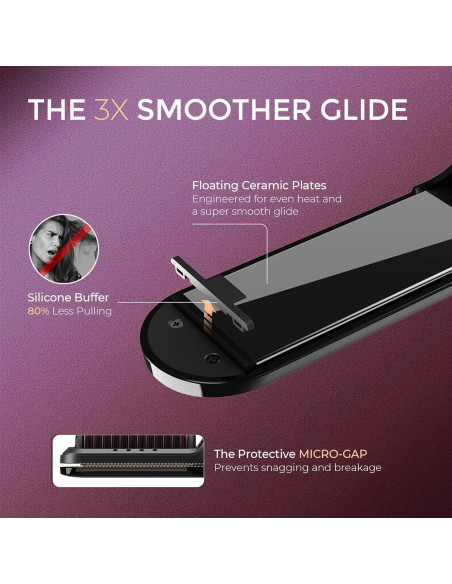 Cepillo Alisador TYMO 2 en 1, 200M Iones, Doble Voltaje, Antifrizz