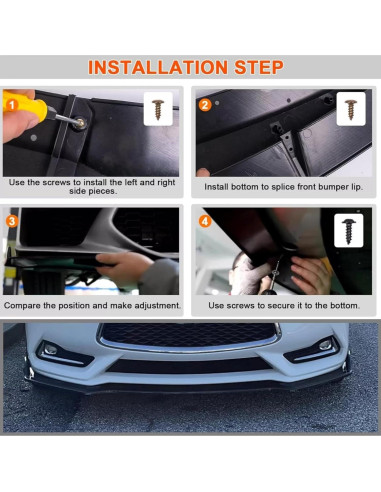 Spoiler Frontal Infiniti Q60 2017-2022 Negro Brillante