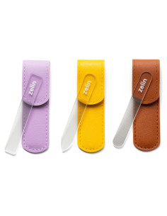 Set de 3 Limadoras de Uñas de Vidrio Zelin con Estuche de Cuero