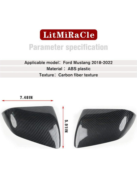 Cubiertas de Espejo Retrovisor Ford Mustang 2015-2022 LitMiRaCle