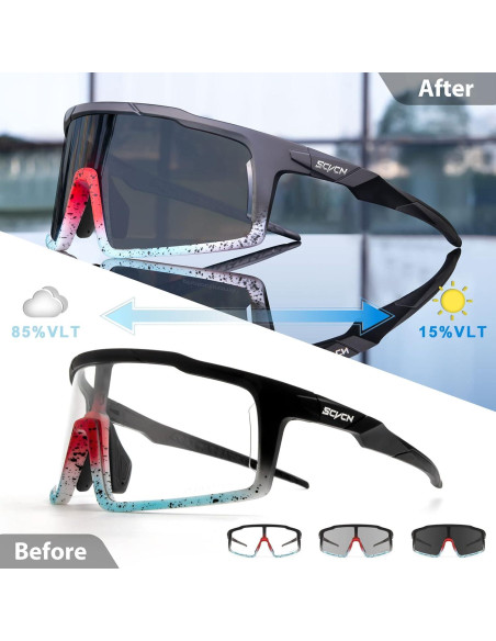 Gafas de Ciclismo Fotocromáticas SCVCN UV400 Unisex