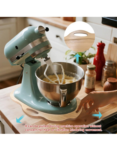 Alfombrilla Deslizante de Bambú para Batidora KitchenAid 4.5-5 Qt