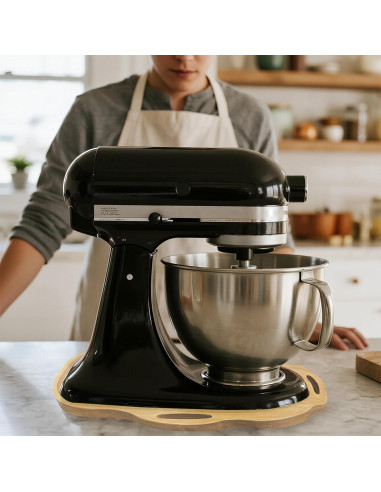 Alfombrilla Deslizante de Bambú para Batidora KitchenAid 4.5-5 Qt