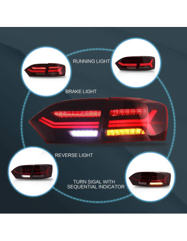 Luces Traseras VLAND US3-0215A para Jetta 2011-2014 Rojo/Blanco